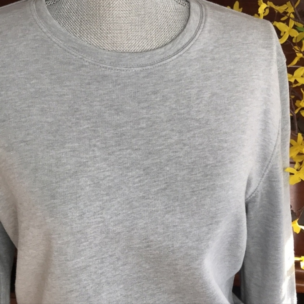 Tory Burch Sport Heather Gray Cotton Cashmere Sweatshirt Size Medium